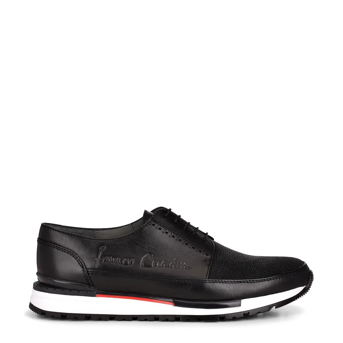 127MTTS - Cuadra black casual fashion stingray derby sneakers for men