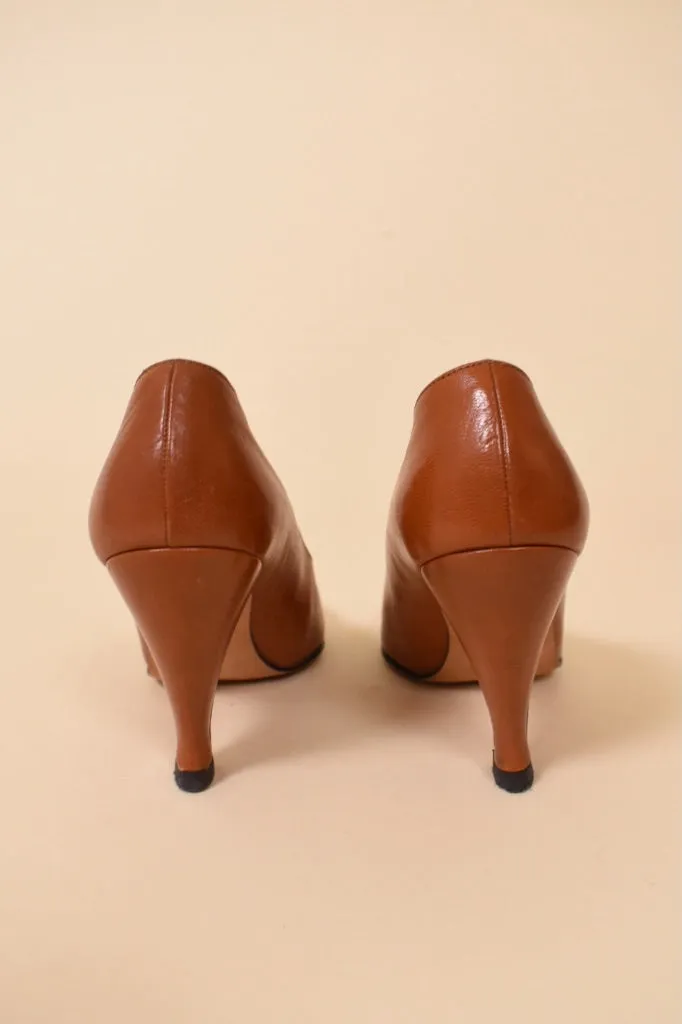 Brown Leather Pumps By Escada, 5