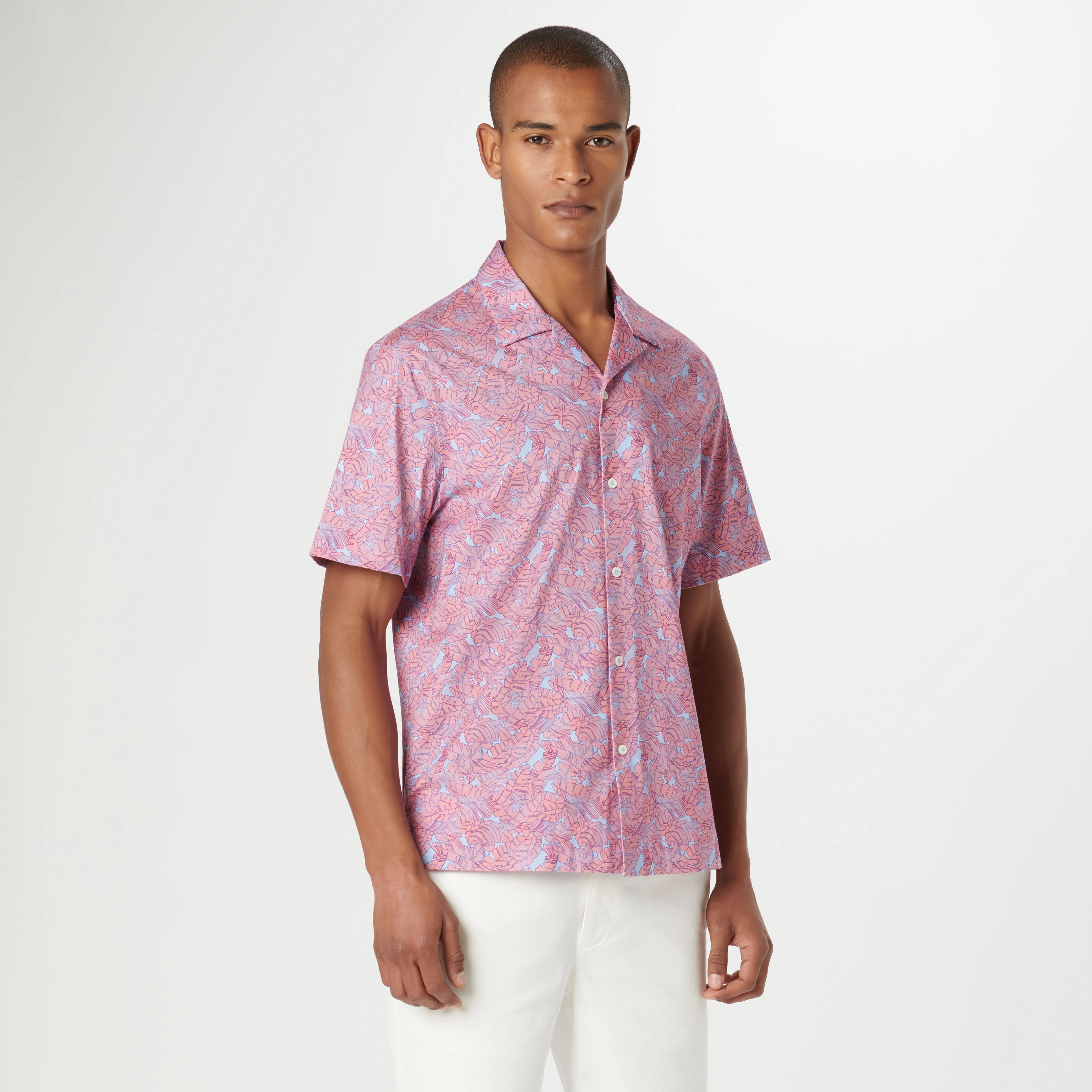Cole Leaf Print OoohCotton Camp Shirt