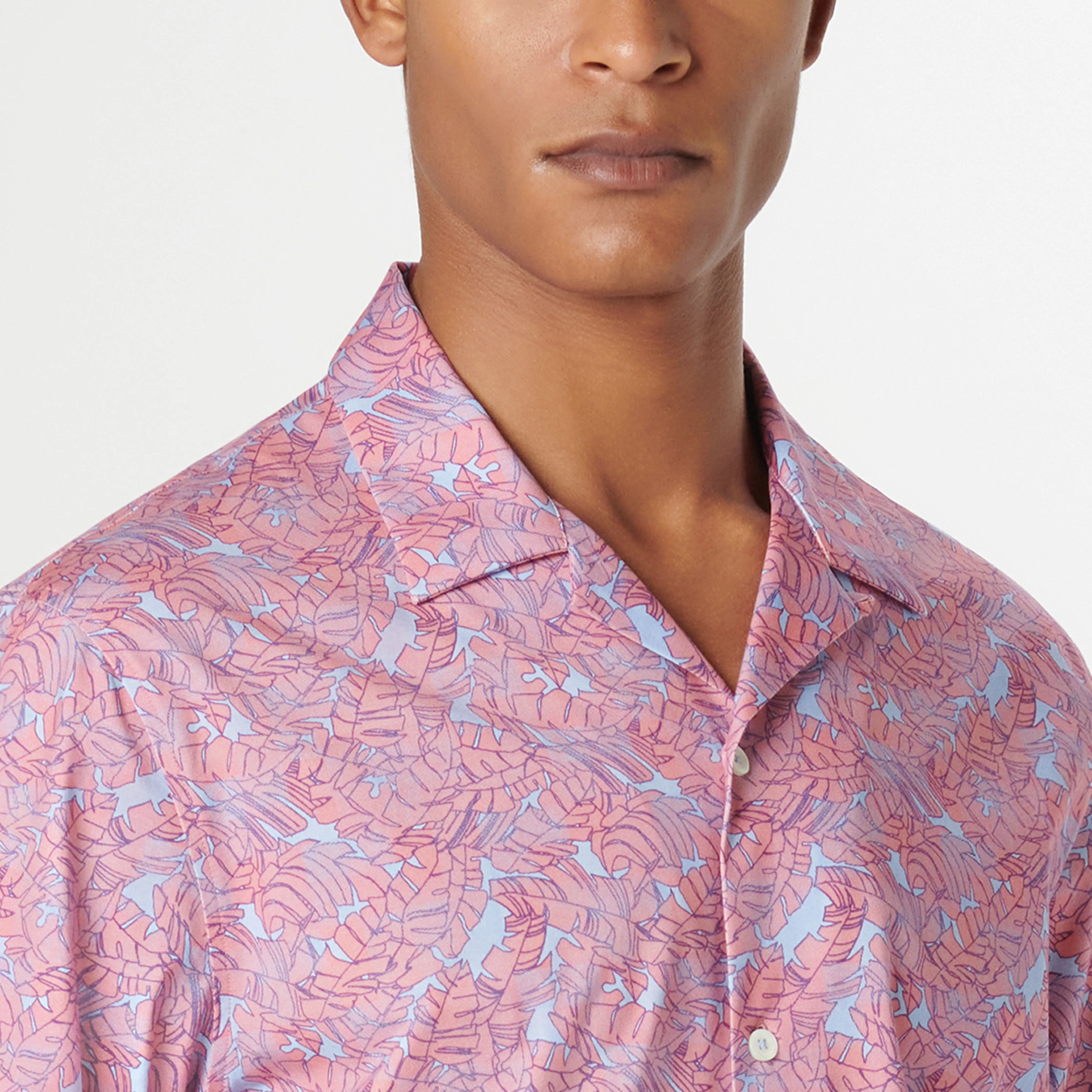 Cole Leaf Print OoohCotton Camp Shirt