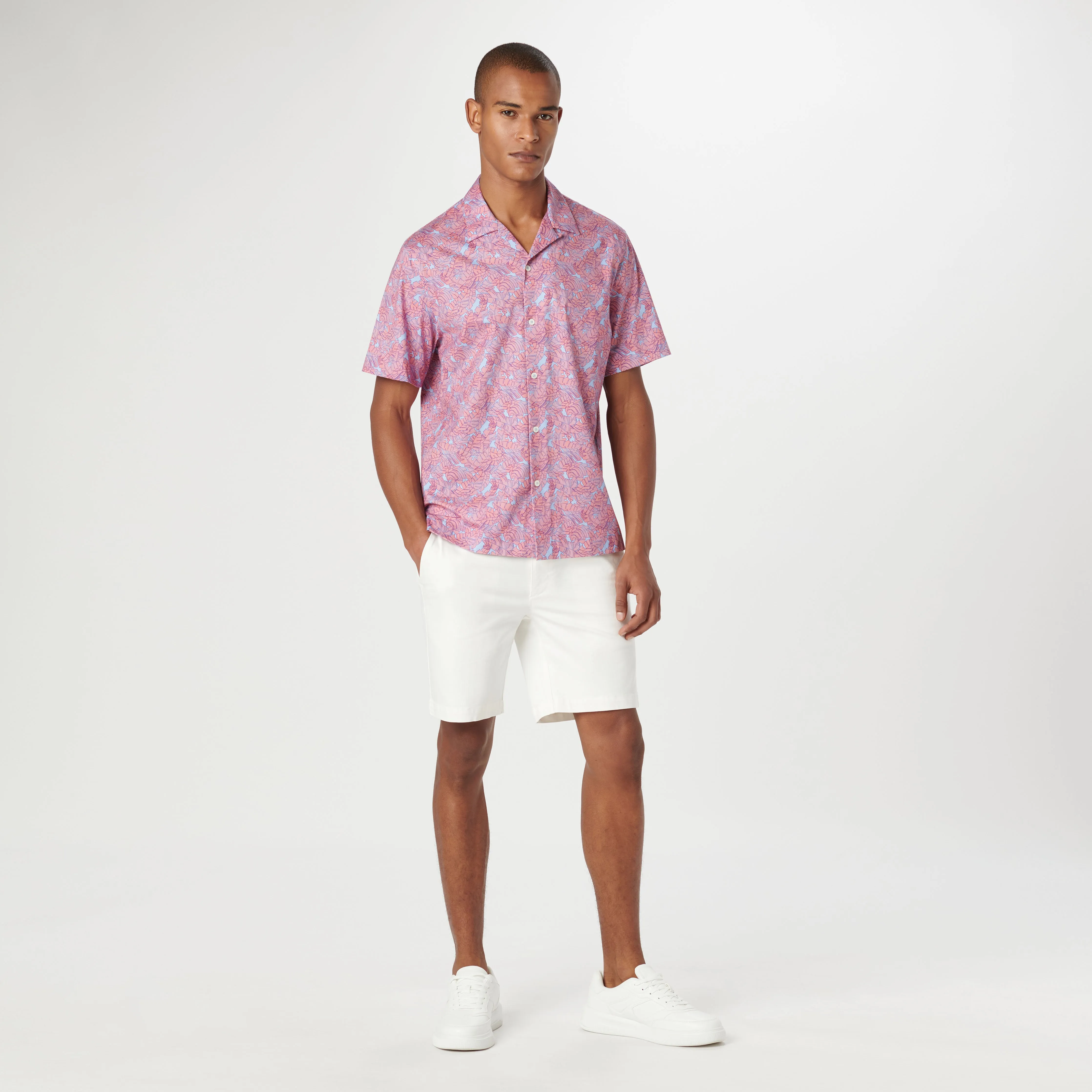 Cole Leaf Print OoohCotton Camp Shirt