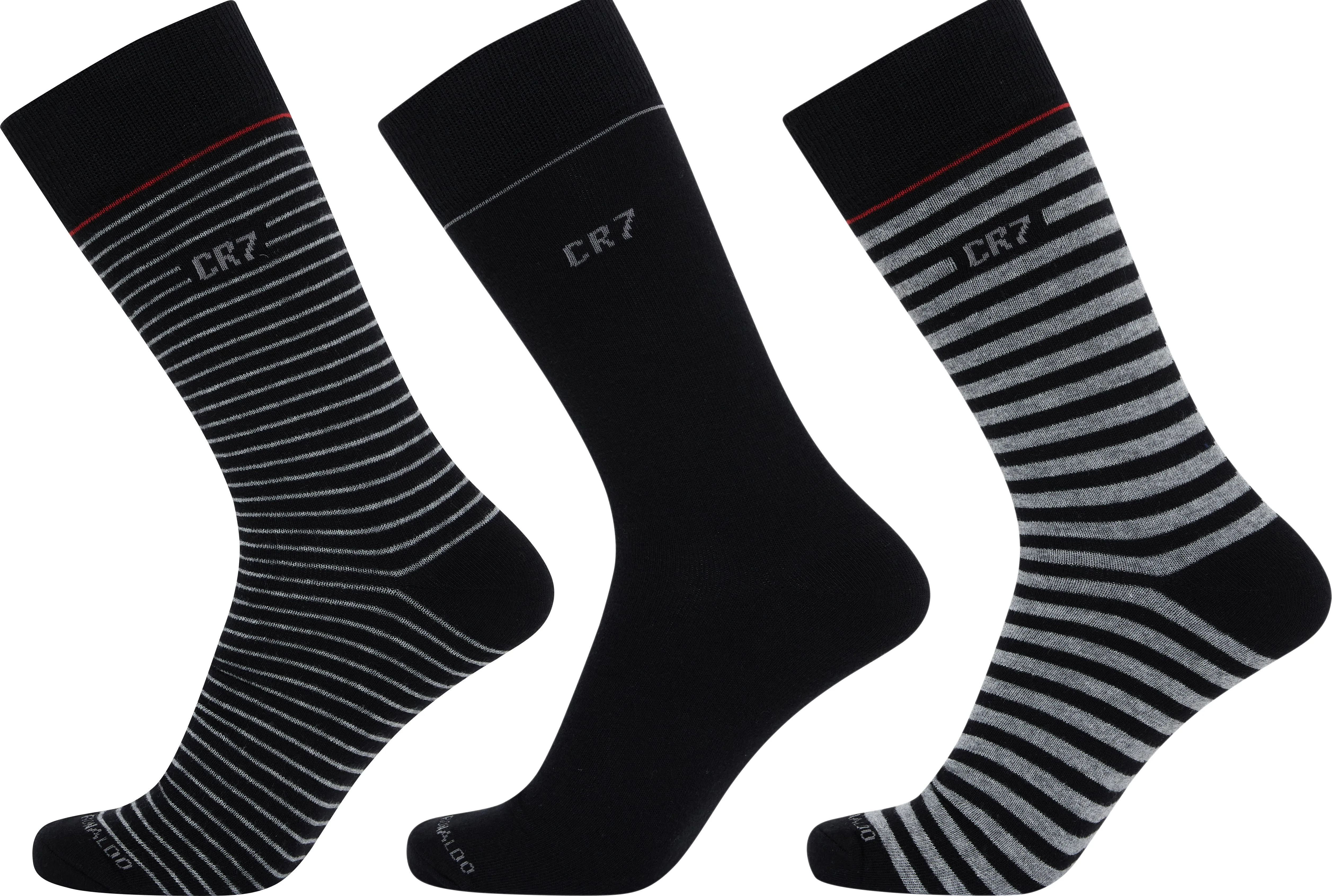 CR7 Men's Cotton Blend 3-Pack Fashion Socks, Gift Box