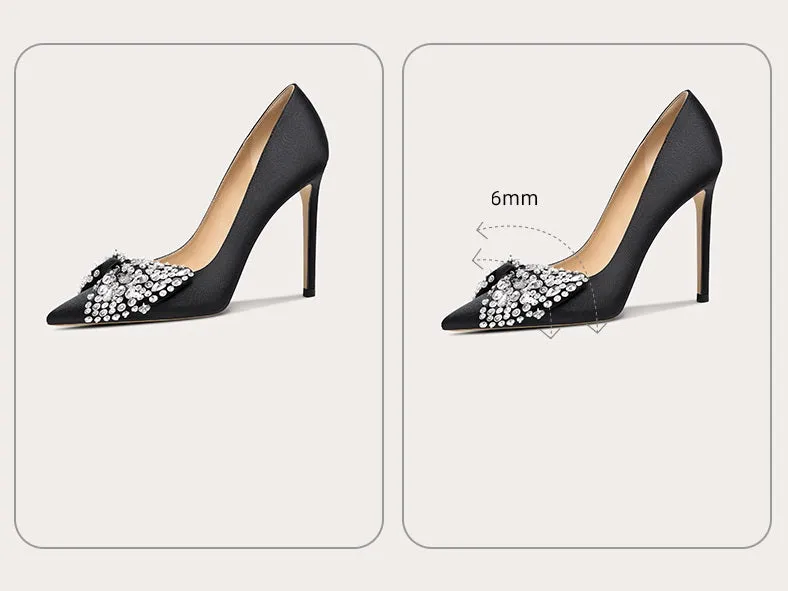 High-heeled shoes spring and summer new stiletto pointed high-heeled rhinestone- Mili