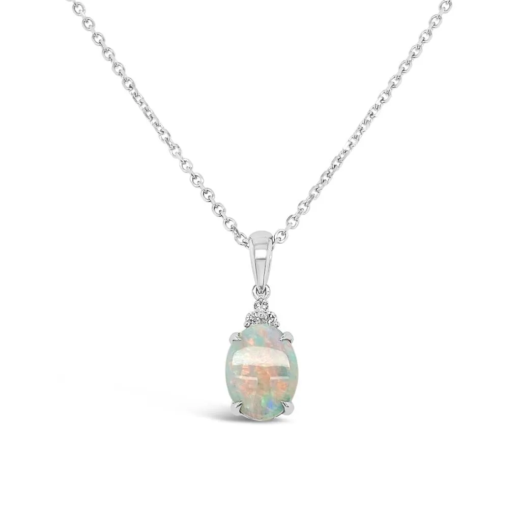 Irisa by Martin Binder Oval Opal & Diamond Accent Necklace