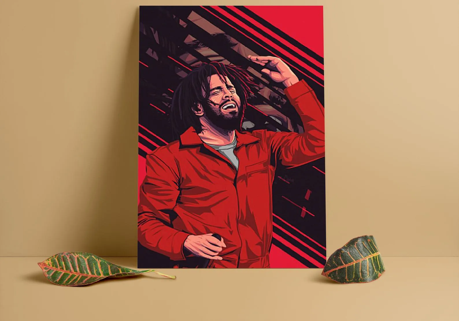 J Cole Custom Printing, Home Decor, Wall Hanging, Custom Canvas, J Cole Art, Rapper Print