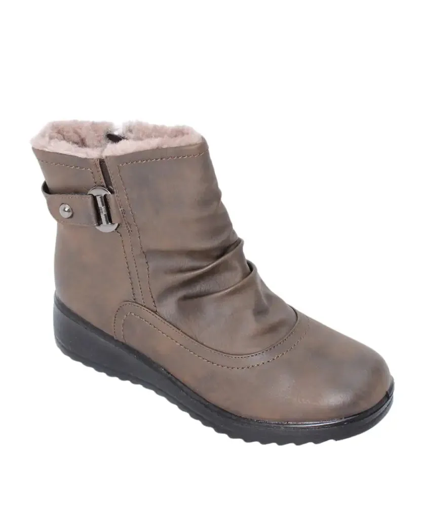 Ladies Paradise Ruched Ankle Boot