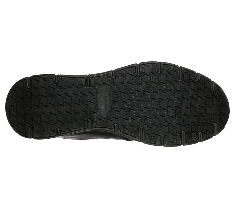Skechers Nampa Groton 77157EC/BLK black work shoe without laces