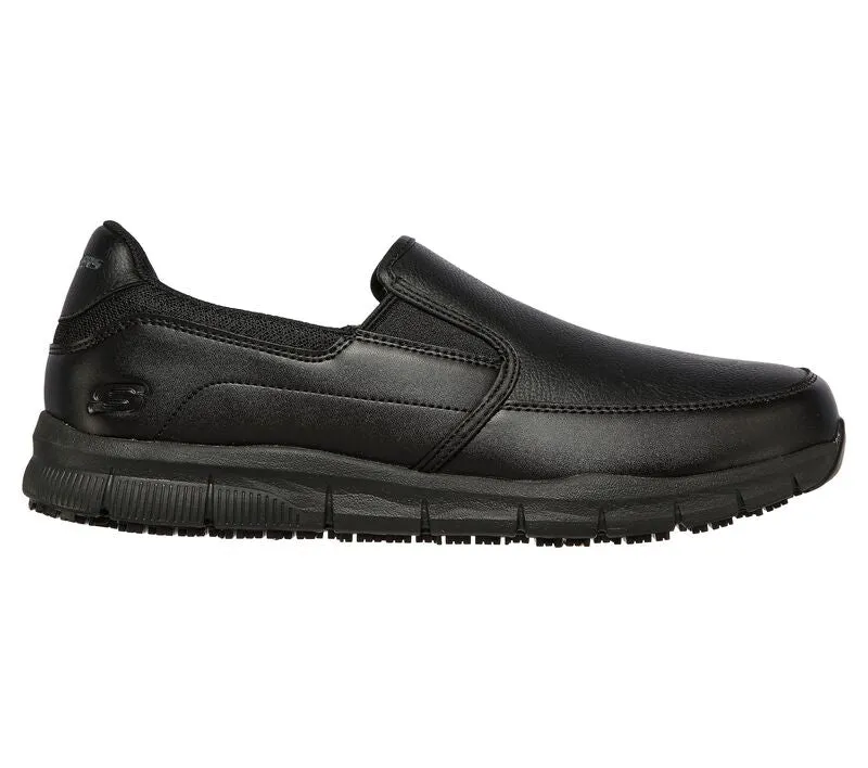Skechers Nampa Groton 77157EC/BLK black work shoe without laces