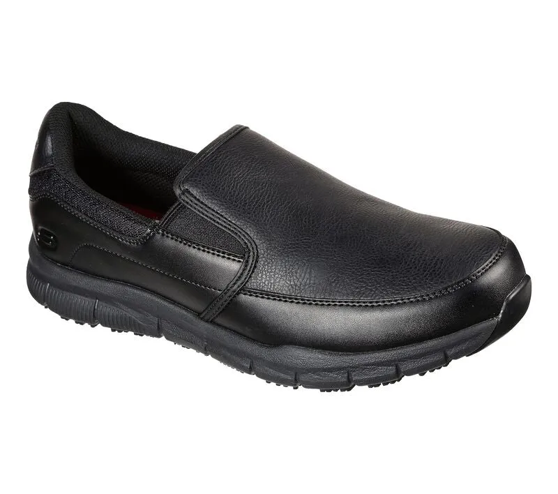 Skechers Nampa Groton 77157EC/BLK black work shoe without laces