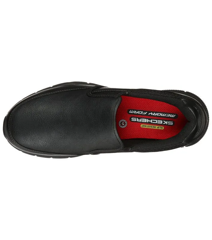 Skechers Nampa Groton 77157EC/BLK black work shoe without laces